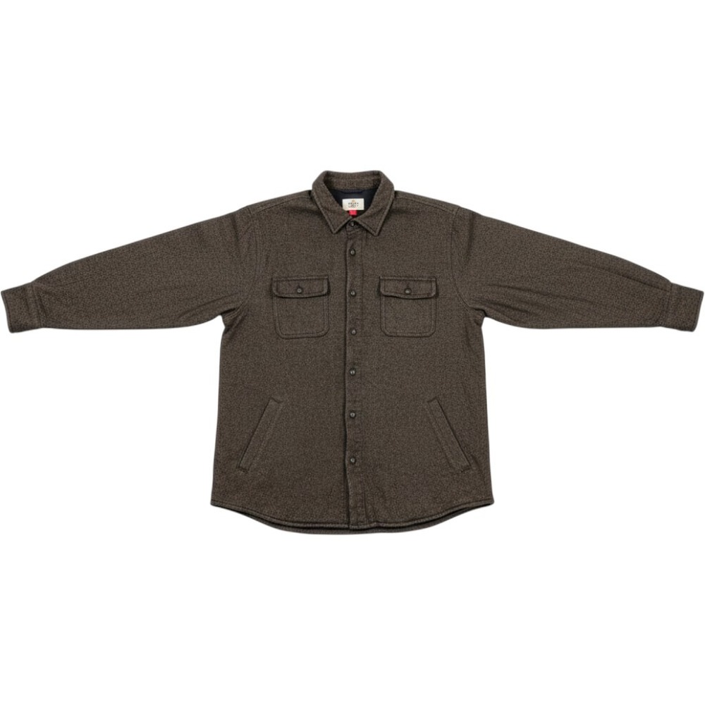 Marine Layer Signature Lined Camping Shirt Mens M/L Brown Herringbone Shacket